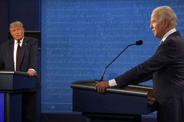 Трамп і Байден не потиснули один одному руки на початку теледебатів