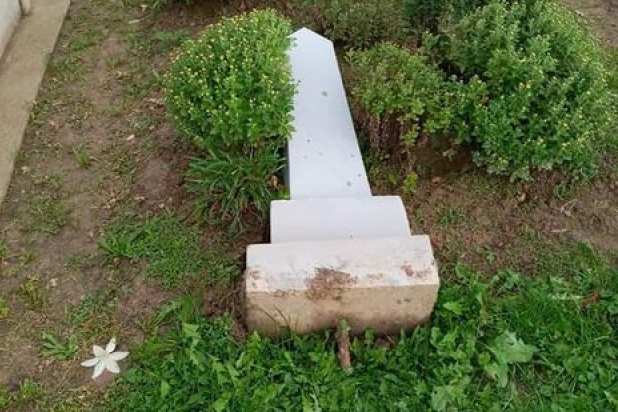 На цвинтарі Мукачівщини вандали вчинили погром (фото)