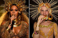 Блогер из Румынии смешно копирует образы звезд c помощью подручных материалов (фото)