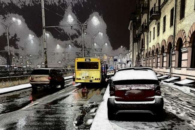 Перші жертви снігу: у Києві за ніч сталося майже 50 ДТП