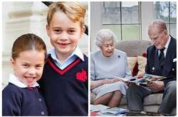 Принц Джордж и принцесса Шарлотта поздравили королеву Елизавету II и принца Филиппа с 73-й годовщиной свадьбы