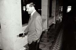 Народний депутат України і бізнесмен Євген Щербань у кулуарах Верховної Ради України, в Києві, 1994 рік.