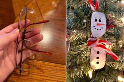 Американка растрогала сеть, превратив очки покойного мужа в елочную игрушку (фото)