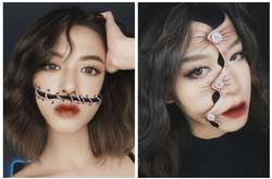 Визажистка превращает свое лицо в жуткие оптические иллюзии (фото)