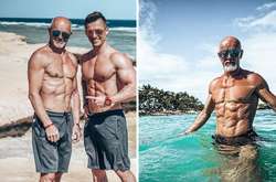 Сын вдохновил пожилого отца на тренировки. Теперь он выглядит, как Аполлон