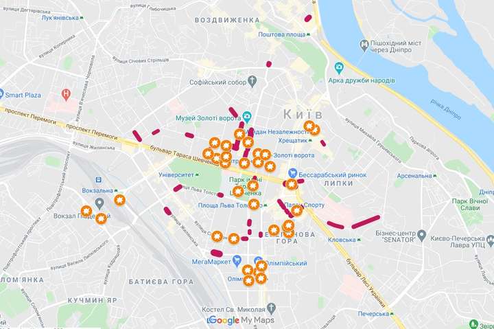 Нелегальні парковки Києва: для столичних водіїв створили онлайн-мапу з позначками