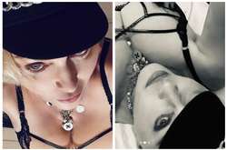 62-летняя полуобнаженная Мадонна примеряла кепку украинского бренда, но ее никто не заметил