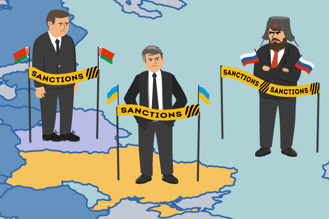 Українці, росіяни та білоруси під міжнародними санкціями