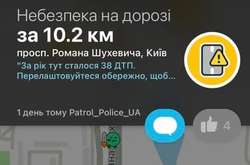 Нова опція в навігаторі: водіїв попереджають про ділянки з рекордними кількостями ДТП в Києві