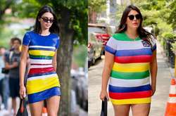 У стиля нет размеров. Модель плюс-сайз оригинально копирует наряды звезд (фото)