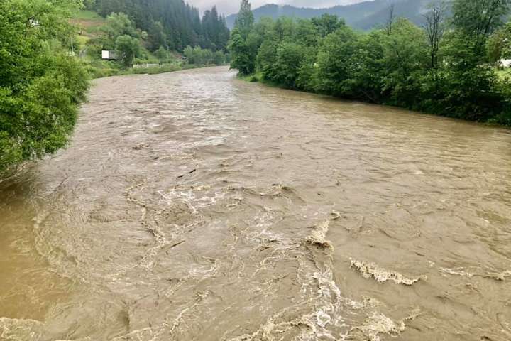 Загроза підтоплень та повені: на Прикарпатті рівень води у річці піднявся на метр (фото, відео)