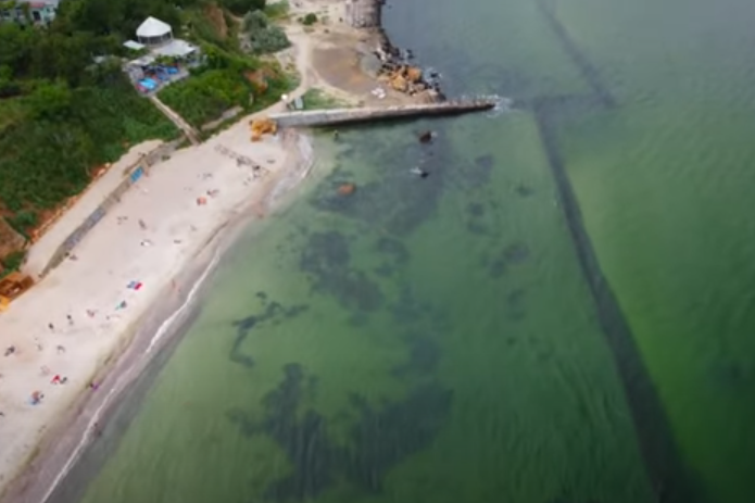 В Одесі через бактерії море стало зеленим (відео)