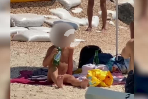 Недитячі розваги: на пляжі в Кирилівці хлопчик «відпочив» з алкоголем (відео)