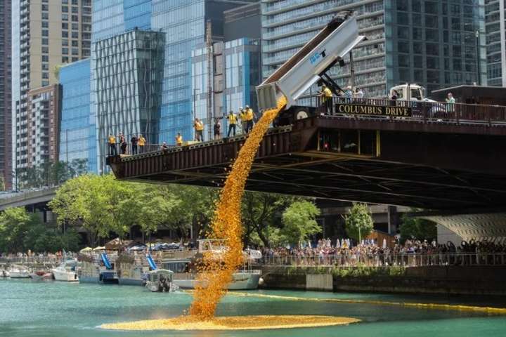 У Чикаго скинули в річку 70 тисяч резинових качок 