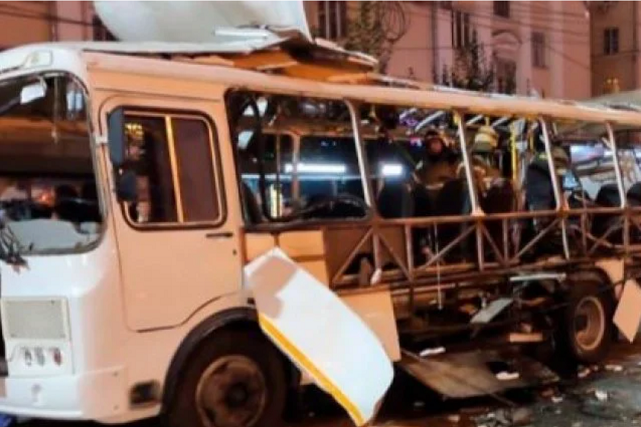 В России взорвался пассажирский автобус (видео)