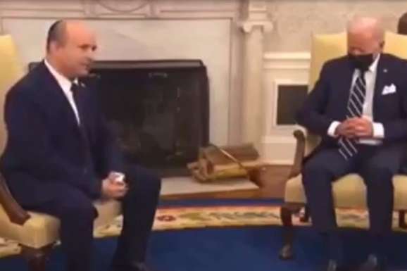 Байден уснул во время встречи с премьером Израиля? (видео)