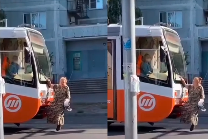 У Росії бабуся «паралізувала» трамвай (відео)