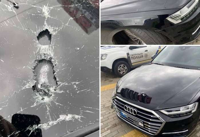 Вооруженное нападение на машину помощника Зеленского. Первые фото