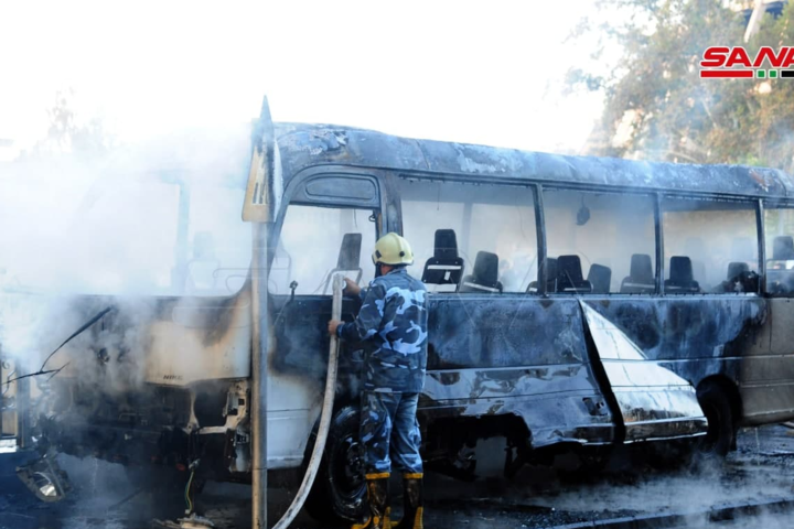 У центрі Дамаска терористи підірвали автобус: 14 загиблих (фото)