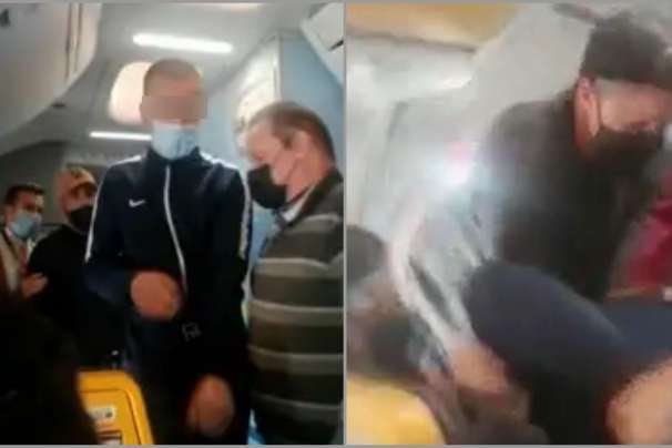 Пасажир погрожував відкрити двері літака Ryanair. Відео сутички на борту 