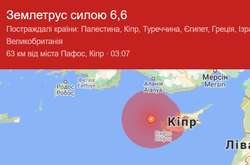  Землетрус магнітудою 6,6 зафіксований в акваторії Середземного моря 