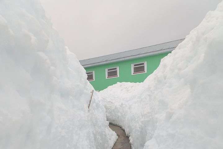 Українські полярники показали, як відкопують станцію після рекордних снігопадів (фото)