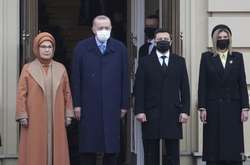  Володимир і Олена Зеленські, Реджеп Таїп і Еміне Ердогани 3 лютого зустрілись у Києві 