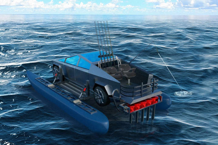 Электропикап Илона Маска Cybertruck превратят в лодку (фото)