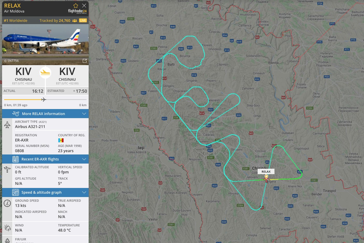 Молдавский самолет оставил украинцам послание в небе (фото)