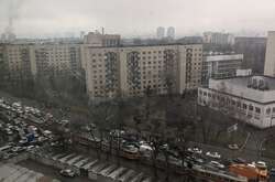 Російський напад: Київ став у заторах (фото)