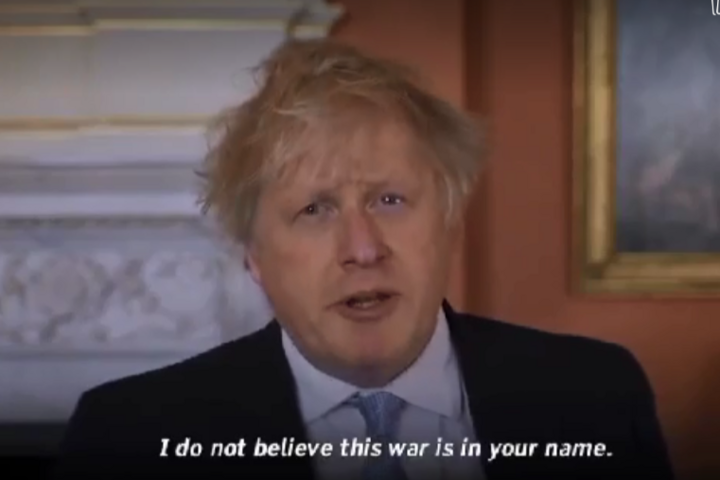 Джонсон звернувся до росіян: Я не вірю, що ця війна – від вашого імені (відео)