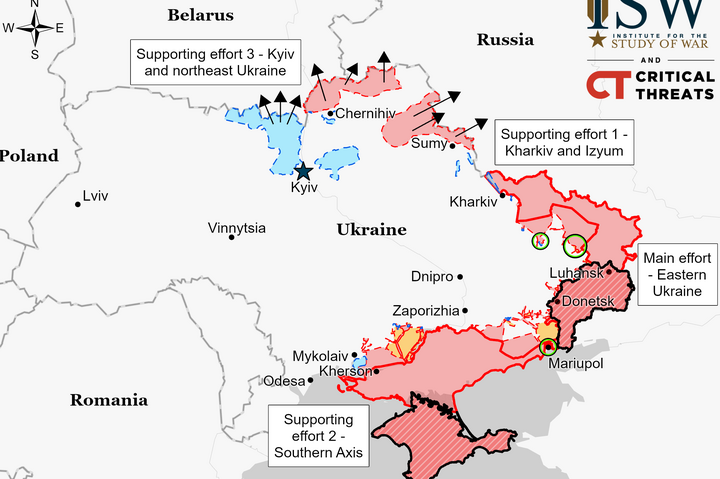 Як змінювалася карта бойових дій в Україні з 24 лютого (відео)
