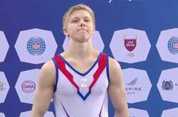 На міжнародних змаганнях зі спортивної гімнастики Іван Куляк напнув на себе букву Z