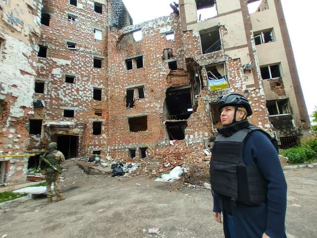 Президентка Словаччини побачила зруйновані росіянами Ірпінь та Бородянку (фото)