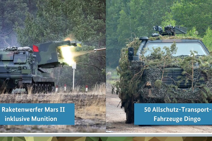 Німеччина передасть Україні дві системи залпового вогню Mars II і пів сотні Dingo
