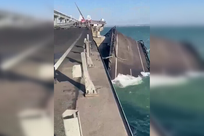 Крымский мост частично обрушился, повреждена железная дорога: видео последствий взрыва