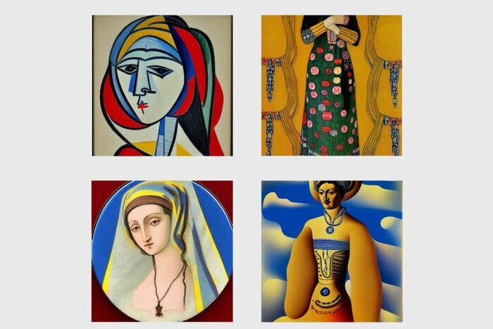 Нейросеть внесла на картины известных художников украинские вышиванки