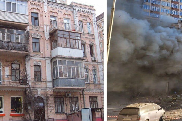 Атака дронів: росіяни пошкодили 120-річний будинок історичної забудови Києва