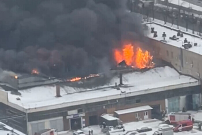 В Москве произошел большой пожар на складе (видео)