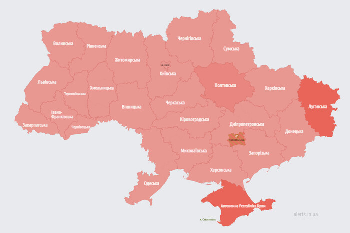 Повітряна тривога у всіх областях України (оновлено)