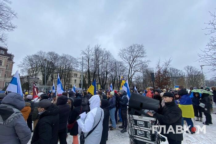 У Ризі відбувся антивоєнний мітинг на підтримку України