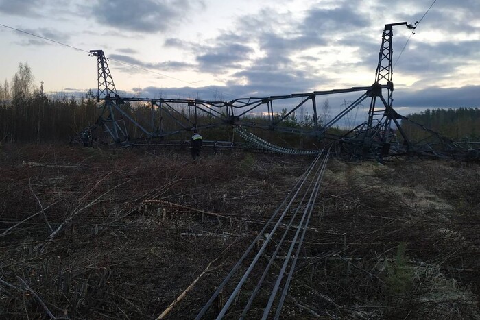 Окупанти заявили про підрив лінії електропередач у Ленінградській області (фото)