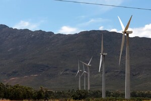 Вітрові турбіни на електростанції на північний схід від Кейптауна, Південна Африка