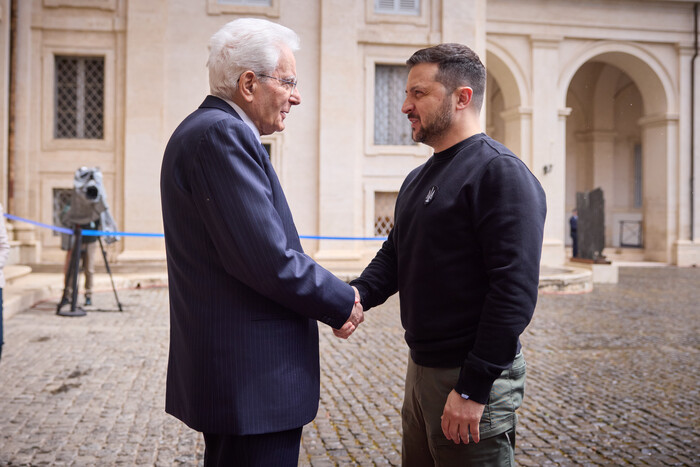 Зеленський зустрівся з президентом Італії Серджо Маттареллою в Римі (відео)