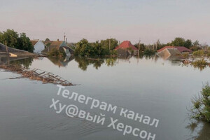 Вода достигла крыш домов: Олешки ушли под воду (фото, видео)