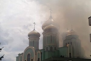 У Хусті горів собор Московської церкви (відео)