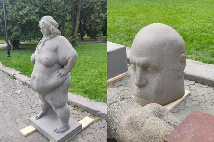 Голая женщина, «голова Кивы»: во Львове разгорелся скандал из-за скульптур