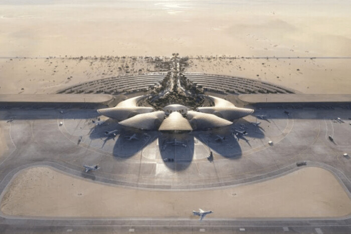 Саудовская Аравия показала, как строит аэропорт будущего в пустыне (фото)