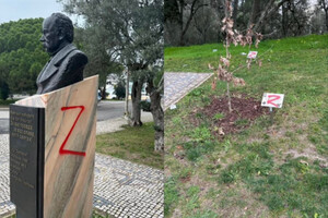 У Лісабоні вандали розмалювали фарбою пам’ятник Шевченка (фото)