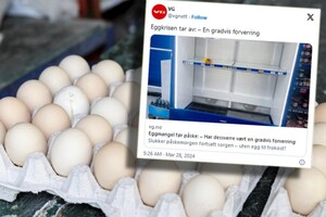 Магазини в Осло відчувають проблеми із поставками яєць